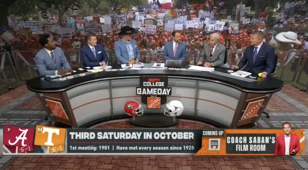 ESPN's College GameDay set live from Austin ahead of No. 1 Texas vs. No. 5 Georgia.